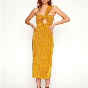 One shoulder midi dress with tag